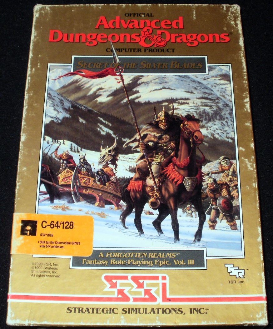 Advanced Dungeons & Dragons Secret of the Silver Blades - Commodore 64 - Complete CIB