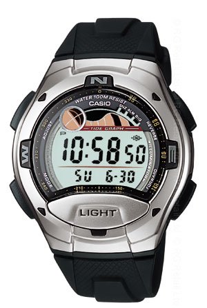 Casio Tide Moon Phase Digital Sport Watch W753-1AV New