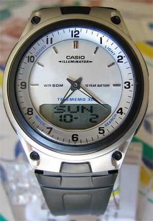 Casio White Databank Duo World Time Watch AW80-7AV New