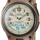 Casio Databank Duo World Time Watch Cloth Band AW80V-5 New