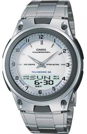 Casio Databank Duo World Time Watch Steel Band AW80D-7