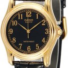 Casio Men's Classic Black Gold Analog Leather Band Watch MTP1096Q-1B Brand New