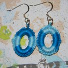Aqua crochet earrings