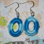 Aqua crochet earrings