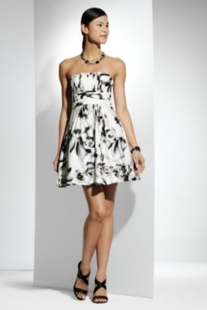 BCBG STRAPLESS PRINTED TAFFETA DRESS NWT Size 4 $458