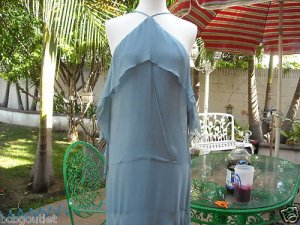 BCBGMAXAZRIA CUTE BLUE CHIFFON  EVENING GOWN NWT S $328