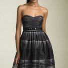 $318 BCBGMAXAZRIA Strapless Stripe Organza Dress 4 NWT