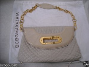 $348 Gorgeous Off-White BCBG Quilted Leather Hand Bag NWT