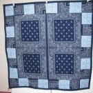 Navy Blue Light Blue Baby Quilt