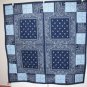 Navy Blue Light Blue Baby Quilt