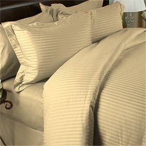 SHEET SET 100%EGYPTIAN COTTON TWIN 1000TC SATIN BEIGE SOLID