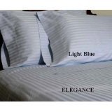 DUVET COVER SET 3PCS 100%EGYPTIAN COTTON KING(106"x92") 800TC LIGHT BLUESOLID