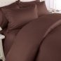 DUVET COVER SET 3PCS 100%EGYPTIAN COTTON QUEEN(90"X92") 1200TC  BROWN SOLID