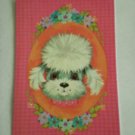 Vintage Poodle  With Flower Power Playing Swap Card