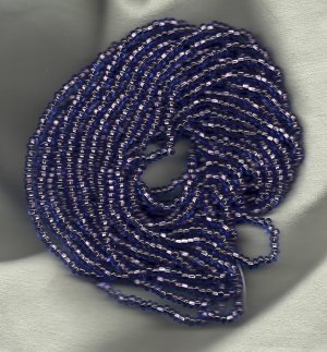 Czech 6/0 "e"  Copper Lined Lt Sapphire 19" Strand