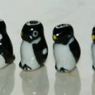 Handpainted Porcelain Penguin 5 Beads 18X5mm
