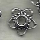 Tibetan Silver 8 Diamond Cut Flower Bead Caps 12X5mm