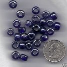 Handmade Indian 9X7 Trnsl Lstr Cobalt Glass Crow Beads 24" Strand
