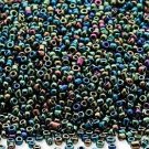 Iris Green 11/0 Glass Seed Beads 1/4Lb OIL SLICK