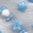 Opaque Turquoise Czech Flower Bead Caps 20 8X3mm