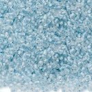Color Lined Aqua 11/0 Glass Seed Beads 30 grams