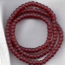 Transparent Matte Ruby 5X3mm Handmade Indian Glass Crow Beads 16" strand
