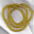 Transparent Matte Yellow 5X3mm Handmade Indian Glass Crow Beads 16" strand