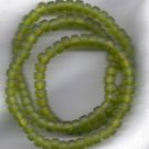 Transparent Matte Peridot 5X3mm Handmade Indian Glass Crow Beads 16" strand