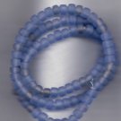 Transparent Matte Powder Blue 5X3mm Handmade Indian Glass Crow Beads 16" strand