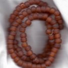 Transparent Matte Tangerine  9X7mm Handmade Indian Glass Crow Beads 24" strand