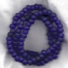 Transparent Matte Cobalt  9X7mm Handmade Indian Glass Crow Beads 24" strand