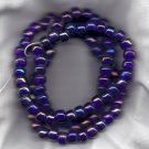 Translucent Luster Cobalt 9X7mm Handmade Indian Glass Crow Beads 24" strand