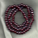Opaque Luster Burgundy 9X7mm Handmade Indian Glass Crow Beads 24" strand