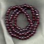 Opaque Luster Burgundy 9X7mm Handmade Indian Glass Crow Beads 24" strand