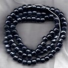 Opaque Luster Charcoal 9X7mm Handmade Indian Glass Crow Beads 24" strand