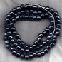 Opaque Luster Charcoal 9X7mm Handmade Indian Glass Crow Beads 24" strand