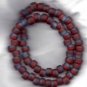 Transparent Matte Red/Blue 9X7mm Handmade Indian Glass Crow Beads 24" strand