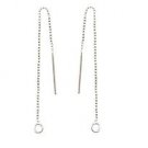 Sterling Silver 3 inch Pair of Ear Threads with Open Loop Jump Ring