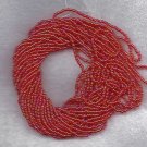 Transparent Rainbow AB Dk Orange Czech 11/0 Glass Seed Beads HANK