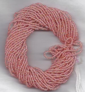 Inside Color Peach AB/Rainbow Czech 11/0 Glass Seed Beads HANK