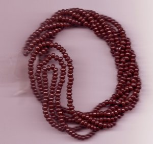 Czech 6/0 "e"  Opaque Chocolate 19"  Strand