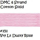 DMC 6 Strnd Cotton Embroidery Floss Very Light Dusty Rose 151