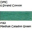 DMC 6 Strnd Cotton Embroidery Floss Md Celadon Green 163