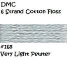 DMC 6 Strnd Cotton Embroidery Floss Very Light Pewter 168