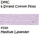DMC 6 Strnd Cotton Embroidery Floss Medium Lavender 210
