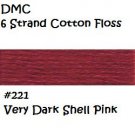 DMC 6 Strnd Cotton Embroidery Floss Very Dark Shell Pink 221