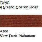 DMC 6 Strnd Cotton Embroidery Floss Very Dark Mahogany 300