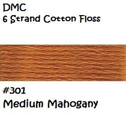 DMC 6 Strnd Cotton Embroidery Floss Medium Mahogany 301