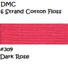 DMC 6 Strnd Cotton Embroidery Floss Dark Rose 309