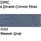 DMC 6 Strnd Cotton Embroidery Floss Pewyer Gray 317